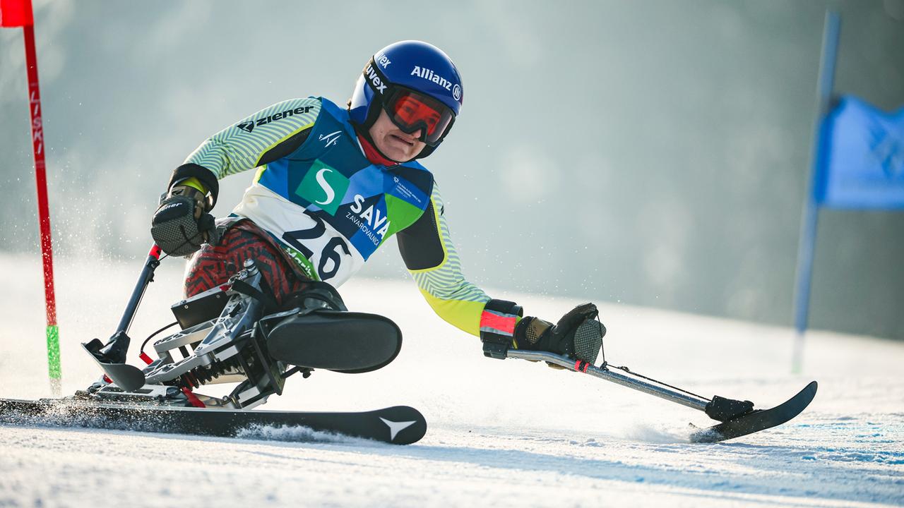 Die deutsche Para-Skifahrerin Anna-Lena Forster im Einsatz bei der WM in Maribor. 