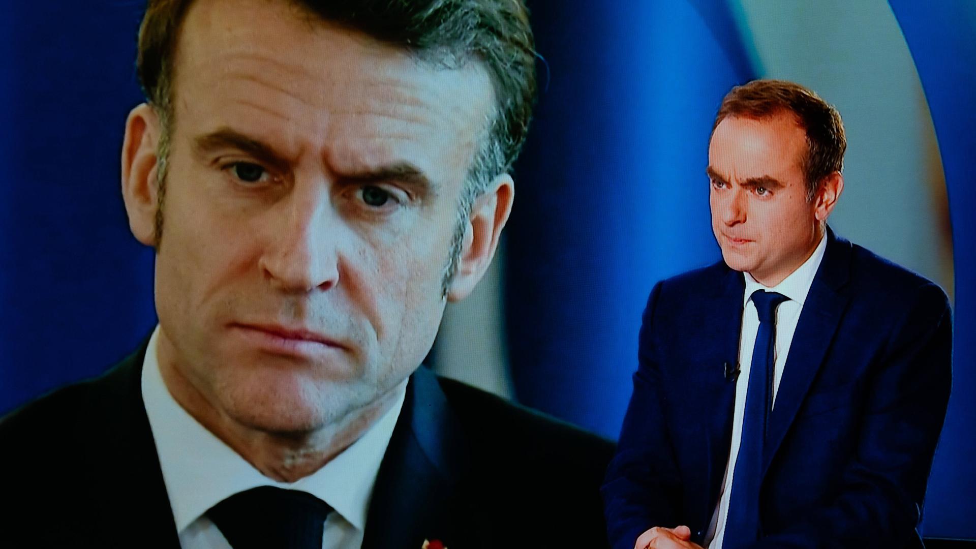Der zurückgetretene französische Politiker Sébastien Lecornu am 8. Oktober 2025 in einer Nachrichtensendung, nachdem er mit Präsident Emmanuel Macron gesprochen hatte. 