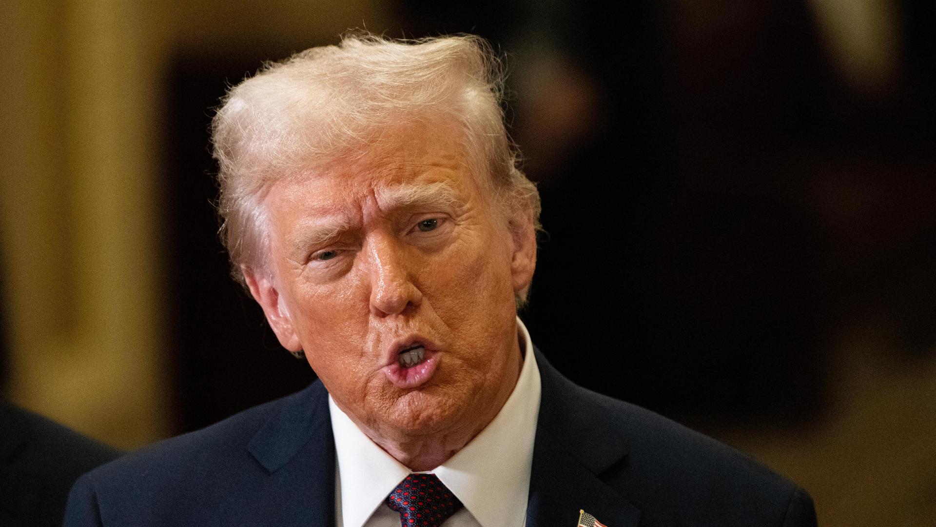 Der designierte 47. US-Präsident Donald Trump am 8. Januar 2025 in Washington. Der designierte 47. US-Präsident Donald Trump am 8. Januar 2025 in Washington.